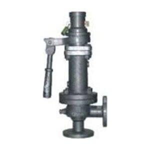 Q-210 - Qinn CAST IRON SPRING LOADED SINGLE POST HIGH LIFT SAFETY VALVE(ANGLE TYPE)
